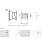 Pignon / lanceur démarreur pour BOSCH 0001223010, 0001223013