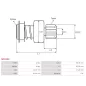 Pignon / lanceur démarreur pour BOSCH 0001231004, 0001263012