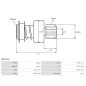 Pignon / lanceur démarreur pour BOSCH 0001108214, 0001108222, 0001108223, 0001109271