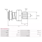 Pignon / lanceur démarreur pour BOSCH 0001115005, 0001115006, 0001115009, 0001115049