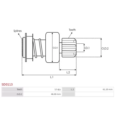 Pignon / lanceur démarreur pour BOSCH 0001416065, 0001416077, 0001417061