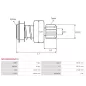 Pignon / lanceur démarreur pour BOSCH 0001223005, 0001223006