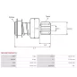 Pignon / lanceur démarreur pour BOSCH 0001109020, 0001109042