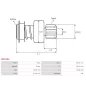 Pignon / lanceur démarreur pour BOSCH 0001109202, 0001109203, 0001109288