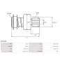 Pignon / lanceur démarreur pour BOSCH 0001107404, 0001107405, 0001107406