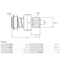 Pignon / lanceur démarreur pour BOSCH 0001115047, 0001115048