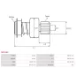 Pignon / lanceur démarreur pour BOSCH 0001364201, 0001364202, 0001364205