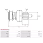 Pignon / lanceur démarreur pour BOSCH 0001123004, 0001123005, 0001123014