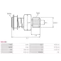 Pignon / lanceur démarreur pour BOSCH 0001230018, 0001230020, 0001230021