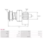 Pignon / lanceur démarreur pour BOSCH 0001107423, 0001107424, 0001107425, 0001107426