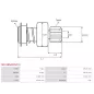 Pignon / lanceur démarreur pour BOSCH 0001107425, 0001107426, 0001107433