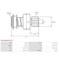 Pignon / lanceur démarreur pour BOSCH 0001123012, 0001123013, 0001123018