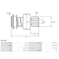 Pignon / lanceur démarreur pour BOSCH 0001230002, 0001260025