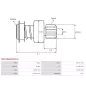 Pignon / lanceur démarreur pour BOSCH 0001115079