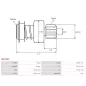 Pignon / lanceur démarreur pour BOSCH 0001358201, 0001358202