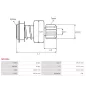 Pignon / lanceur démarreur pour BOSCH 0001218023, 0001218125, 0001218126