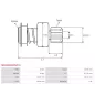 Pignon / lanceur démarreur pour BOSCH 0001109315, 0001109361, 0001109362