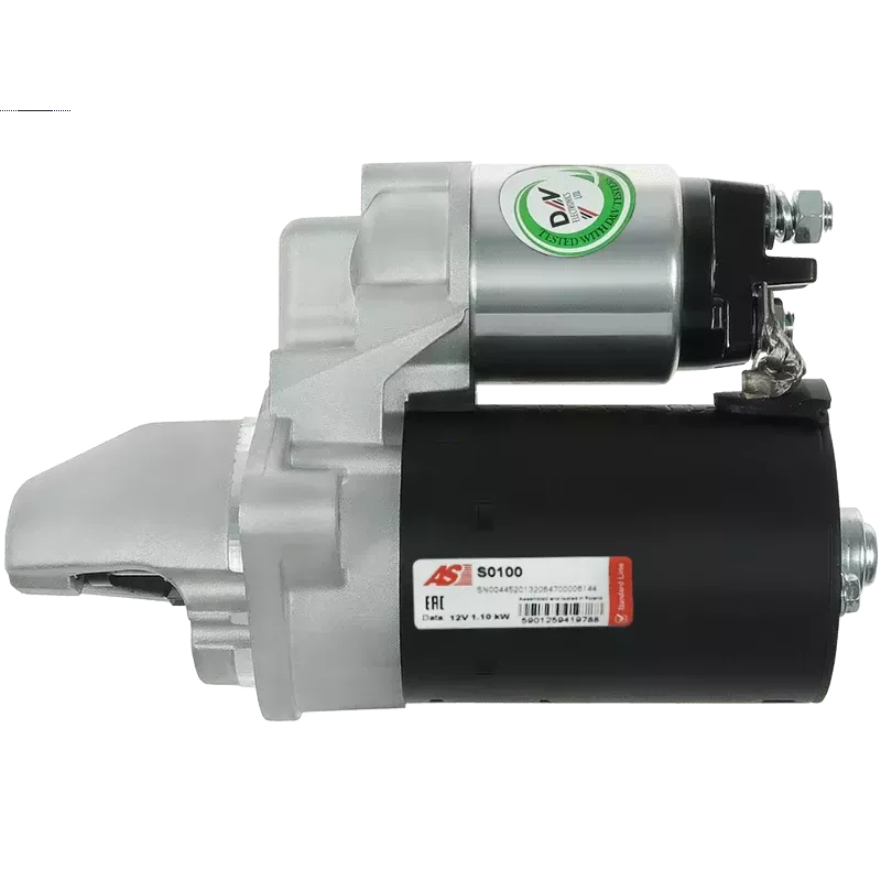 Démarreur 12V 1.10kW 9 dents Remplace AS-PL UD16893S UD20827S