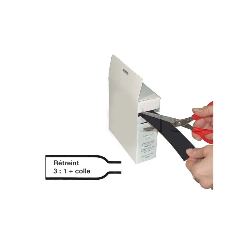 Heat shrink tubing 3/1mm Black + internal glue Heat shrink tubing 3/1mm Black + internal glue