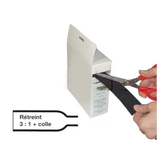 Guaina termorestringente 3:1 6/2mm Nera + colla interna