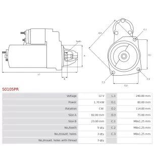 12V 1 Iniciante externo.