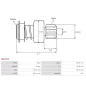 Pignon / lanceur démarreur pour BOSCH 0001362005, 0001362006, 0001362045, 0001362061