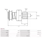 Pignon / lanceur démarreur pour BOSCH 0001363108, 0001366025: BOSCH