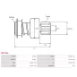 Pignon / lanceur démarreur pour BOSCH 0001107064