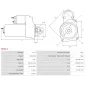 Démarreur 12V 3.00kW 11 dents Remplace AS-PL S0114 UD12954S, BOSCH 0001358020 0001358051 0001359108