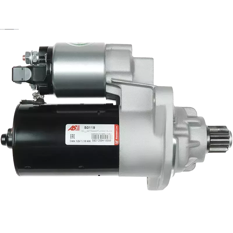 Démarreur 12V 1.10kW 10 dents Remplace AS-PL S0119, BOSCH 0001121022 0001121023 0986018920, CARGO 114174