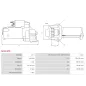 Démarreur 12V 2.00kW 2 dents Remplace BOSCH 00010DB94E, 0001105205, 0001109205, 0001109304, 0001109305