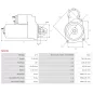 Démarreur 12V 2.50kW 9 dents AS-PL S0139, BOSCH 0001109300, 0001109301, 0986021640, CARGO 113935