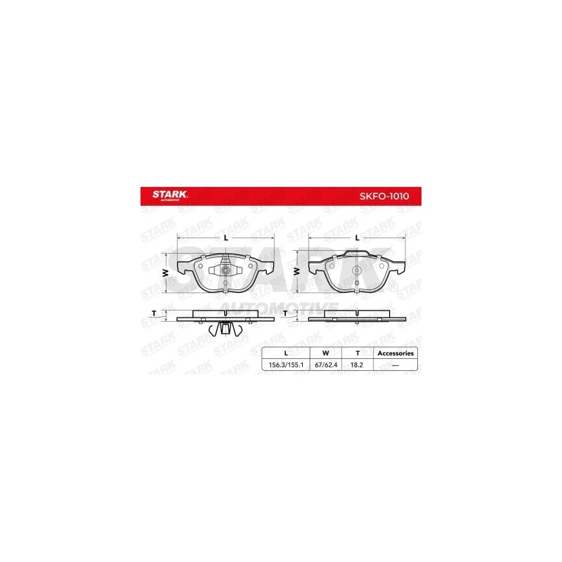 Pastilhas de freio FORD 101590339, 1797211, 1223682