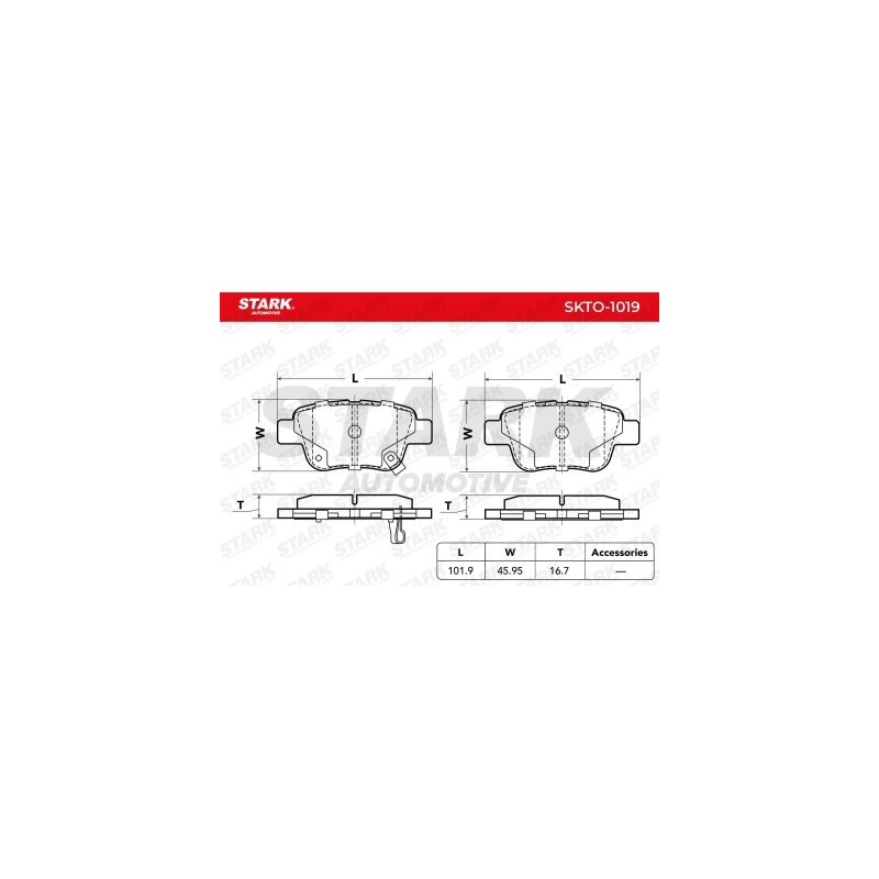 Plaquettes de frein TOYOTA 0446558010, 0446605010, 0446605020