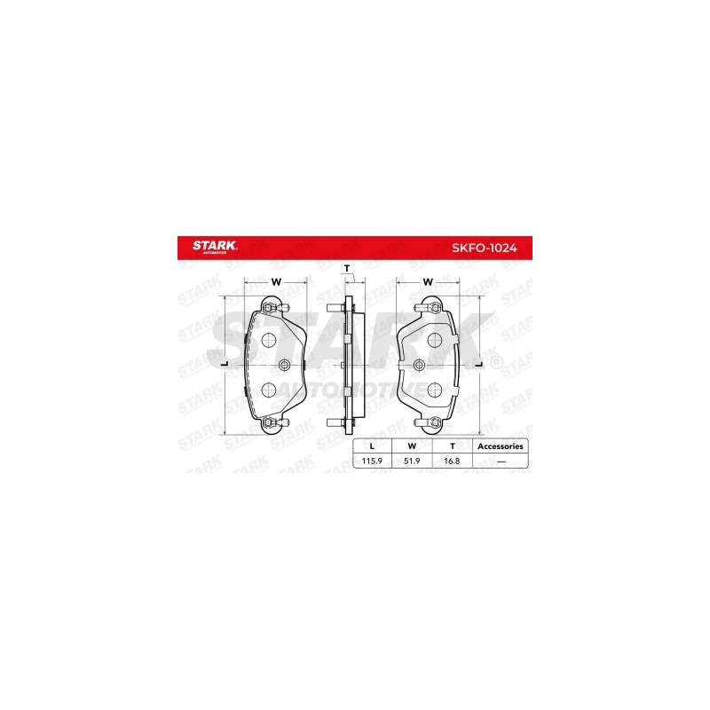 Pastilhas de freio FORD 1121892, 1121895, 1126719