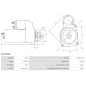 Démarreur 12V 2.50kW 9 dents AS-PL S0159, BOSCH 0001109302, 0001109303, 0001109313, 0001109334