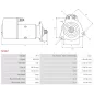 Démarreur 24V 9.00kW 9 dents AS-PL S0167, BOSCH 0001510025, 0001510169, MAN 51.26201-7136, 51.26201-7221