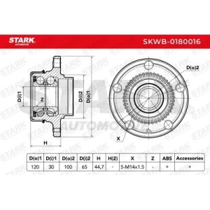 Jogo de rolamento de roda AUDI 1J0598477, 1J0598477, 1J0598477