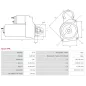 Démarreur 12V 2.20kW 10 dents Remplace BOSCH 00010DB3GE, 00010DB4NE, 0001109258, 0986022450, CARGO 114094