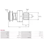 Pignon / lanceur démarreur pour BOSCH 0001139065, 0001139066, 0001139071