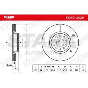 Disque de frein AUDI 1K0615301AC, 1K0615301AK, 1K0615301AS