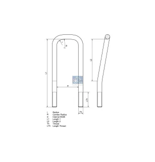 Bride de ressort DT Spare Parts 1.25402, M22 x 2,5, LTh: 55 mm, L: 325 mm, w: 105 mm Pour Scania 3-Serie - 1377701