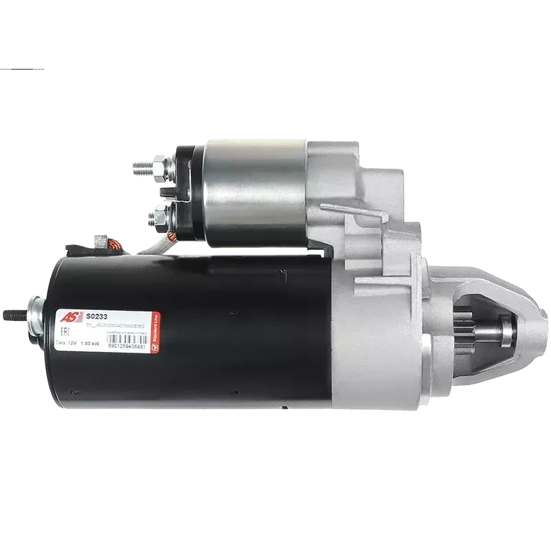 Démarreur 12V 1.80kW 9 dents AS-PL S0233, BOSCH 0001110100, 0001110101 ...