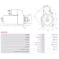 Démarreur 12V 1.10kW 9 dents Remplace BOSCH 0001137001, 0001137002, 0001137011, 0001137012, CARGO 115312