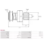 Pignon / lanceur démarreur pour BOSCH 0001362058, 0001362104, 0001366003, 0001366029