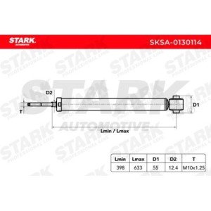 Shock absorber HYUNDAI 553101C000, 553101C200, 553101C500