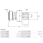 Pignon / lanceur démarreur pour BOSCH 0001107478, 0001107479, 0001108420, 0001108421, 0001108450