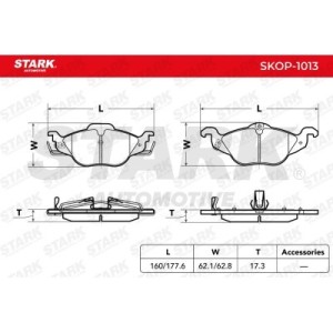 Pastilhas de freio CHEVROLET 1605000, 1605034, 1605070