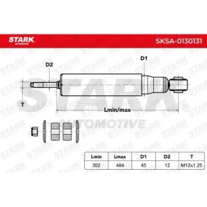 Amortiguador KIA 0K53A28700E, 0K55228700, 0K55F28700B
