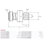 Pignon / lanceur démarreur pour BOSCH 0001107450, 0001107452, 0001107508, 0001107509, 0001107534